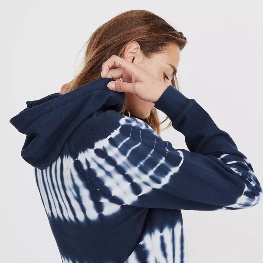 Madewell Navy and White Hoodie